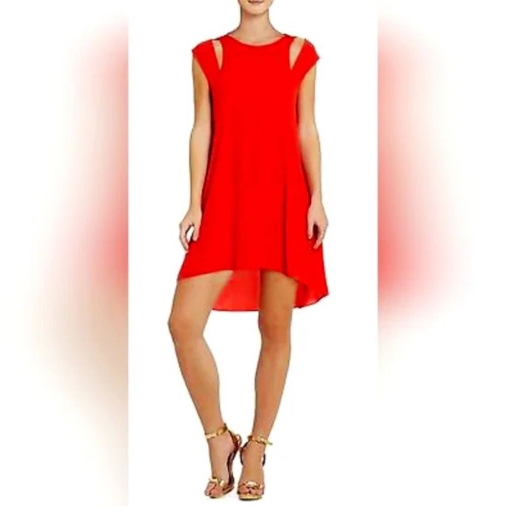 BCBGMaxAzria Stacey Vibrant Red High Low Dress